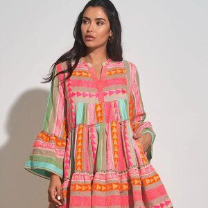 Elan Neon Multi A Line Dress size small